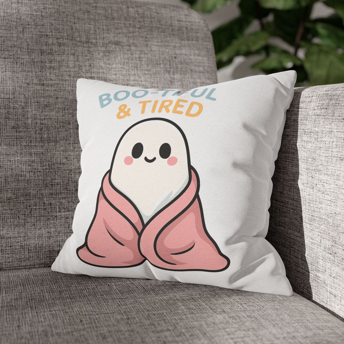 Boo-tiful & Tired Ghost Pillowcase, Halloween Home Decor