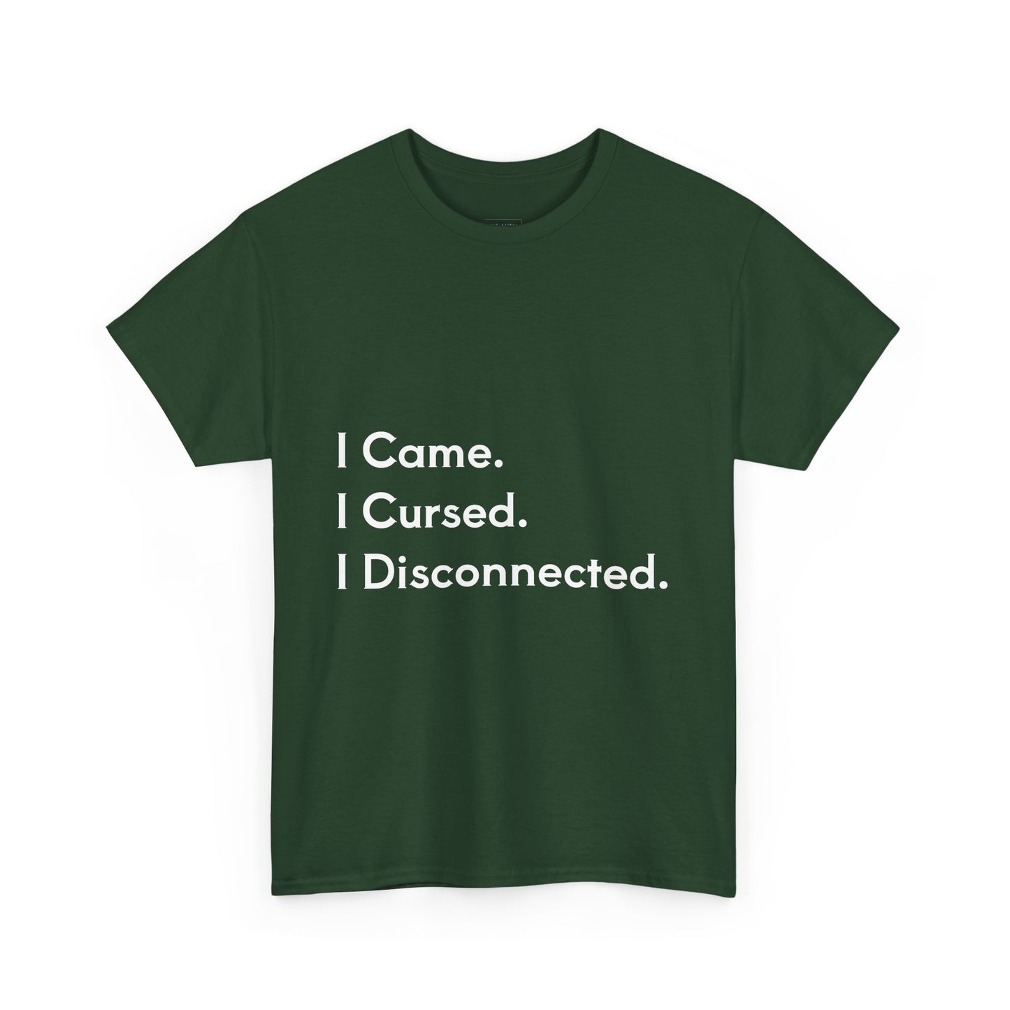 I Came I Cursed I Disconnected Unisex Heavy Cotton Tee, Funny Halloween T-Shirt