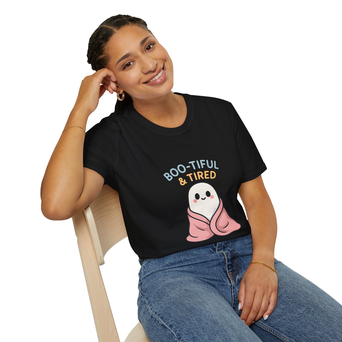 Boo-Tiful & Tired T-Shirt, Halloween-Themed Unisex T-Shirt