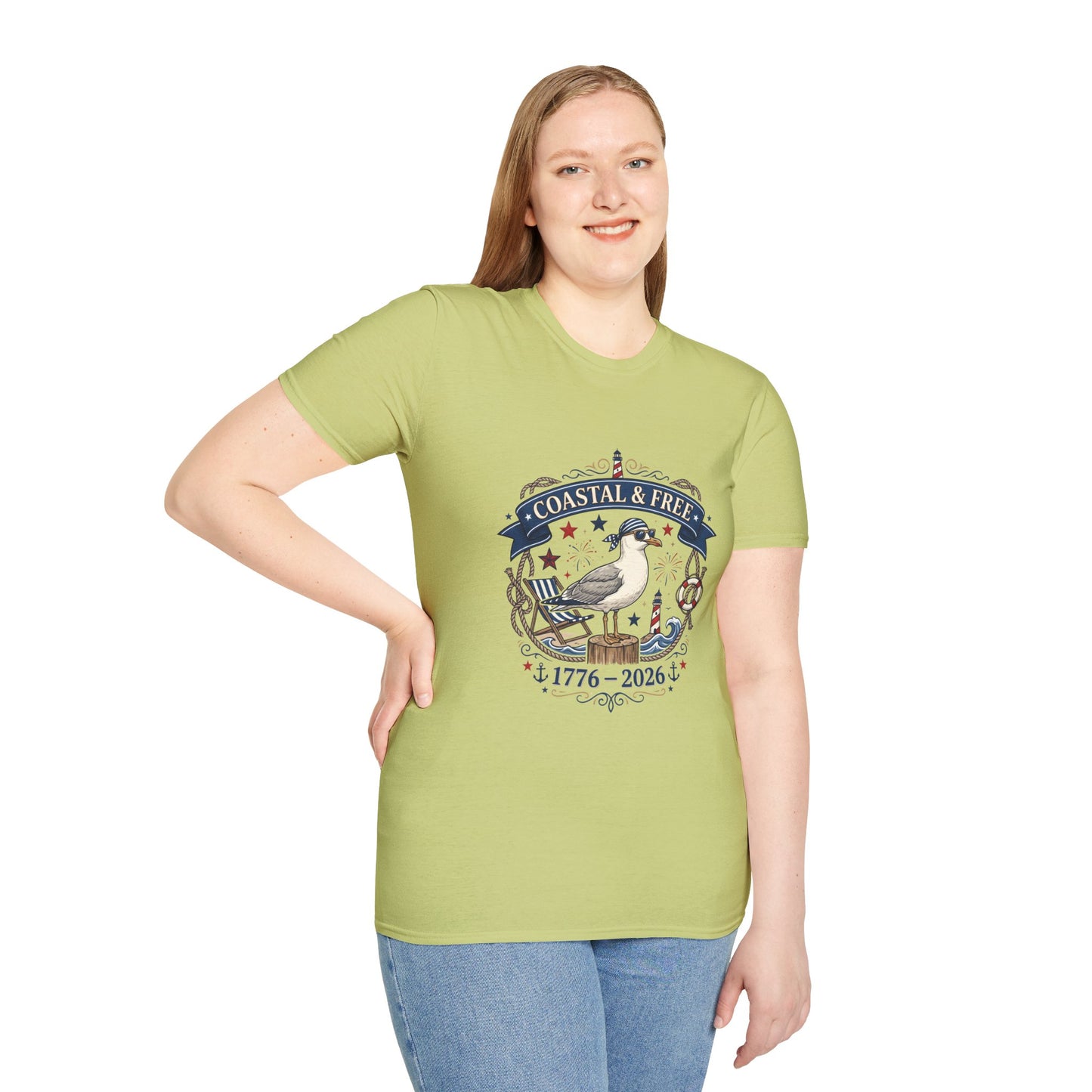 Coastal & Free Seagull T-Shirt — Patriotic 4th of July Tee