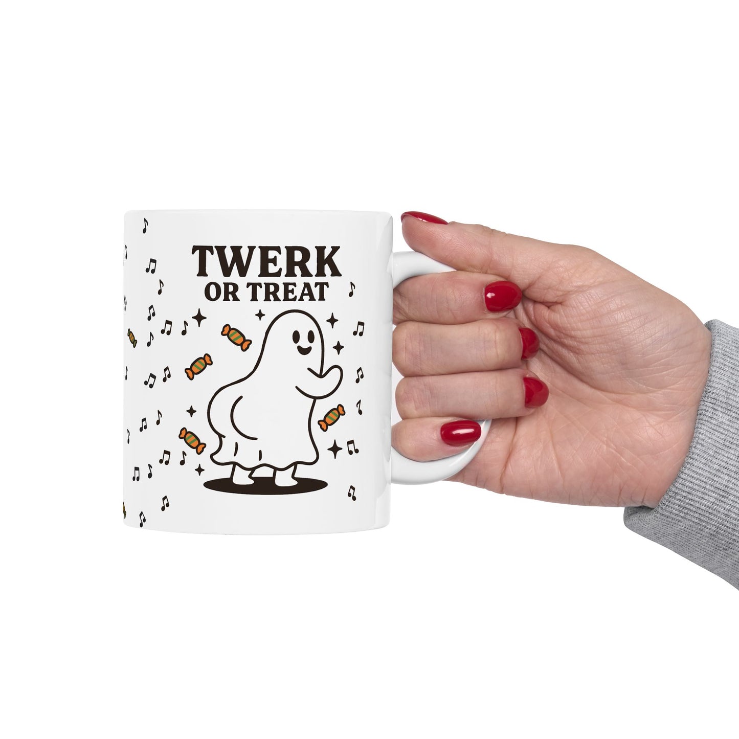 Twerk or Treat Ghost Ceramic Mug - Cute Design for Coffee Lovers, Spooky Decor for Halloween