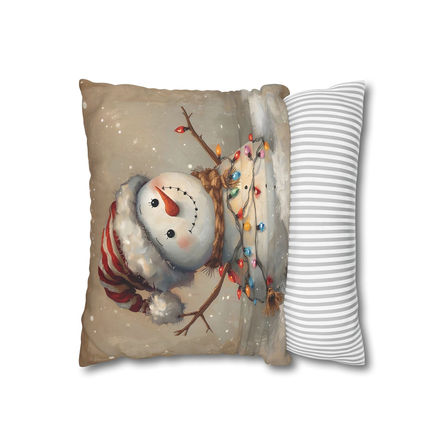 Festive Snowman Throw Pillowcase — Vintage Christmas Decorative Cushion Cover