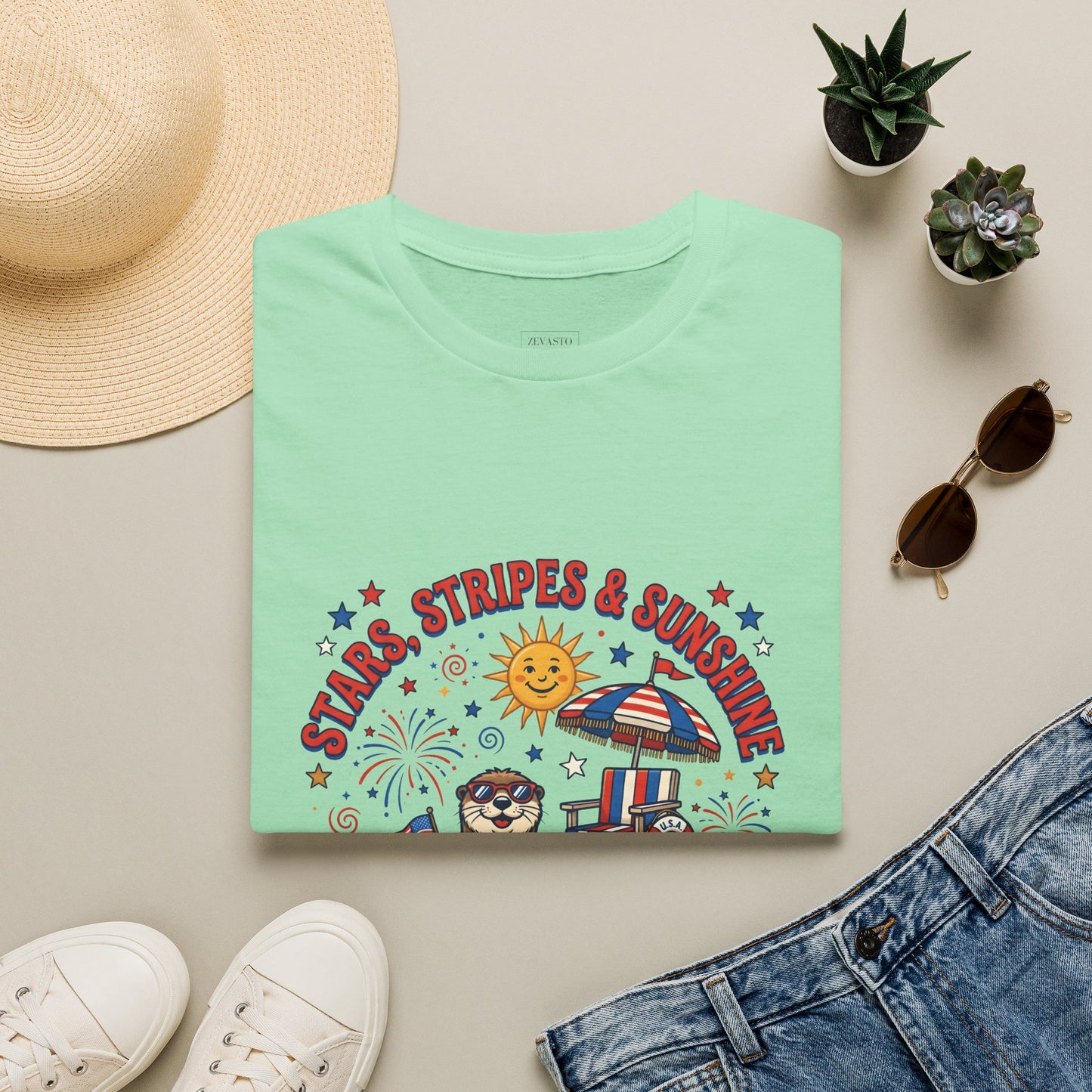 Stars, Stripes & Sunshine T-Shirt — Patriotic 1776–2026 Summer Tee, 4th of July Shirt