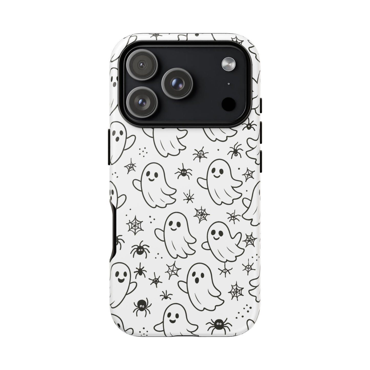 Ghostly Phone Case, Cute Halloween Phone Cover, Tough Phone Case, Spooky Phone Accessory, Ghost Pattern Design