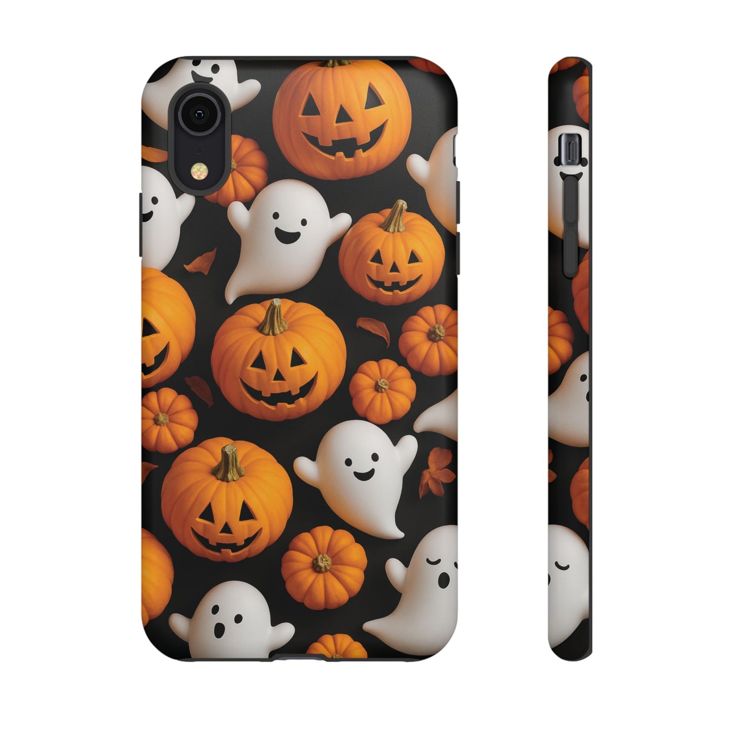 Halloween Phone Case, Spooky Ghosts and Pumpkins Design