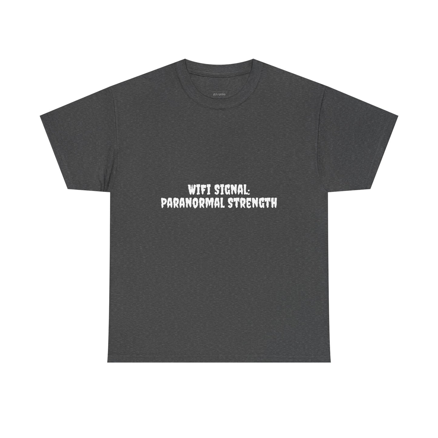 Paranormal Strength Tee, Unisex Heavy Cotton Tee, Funny Wifi Signal T-Shirt, Humor Apparel