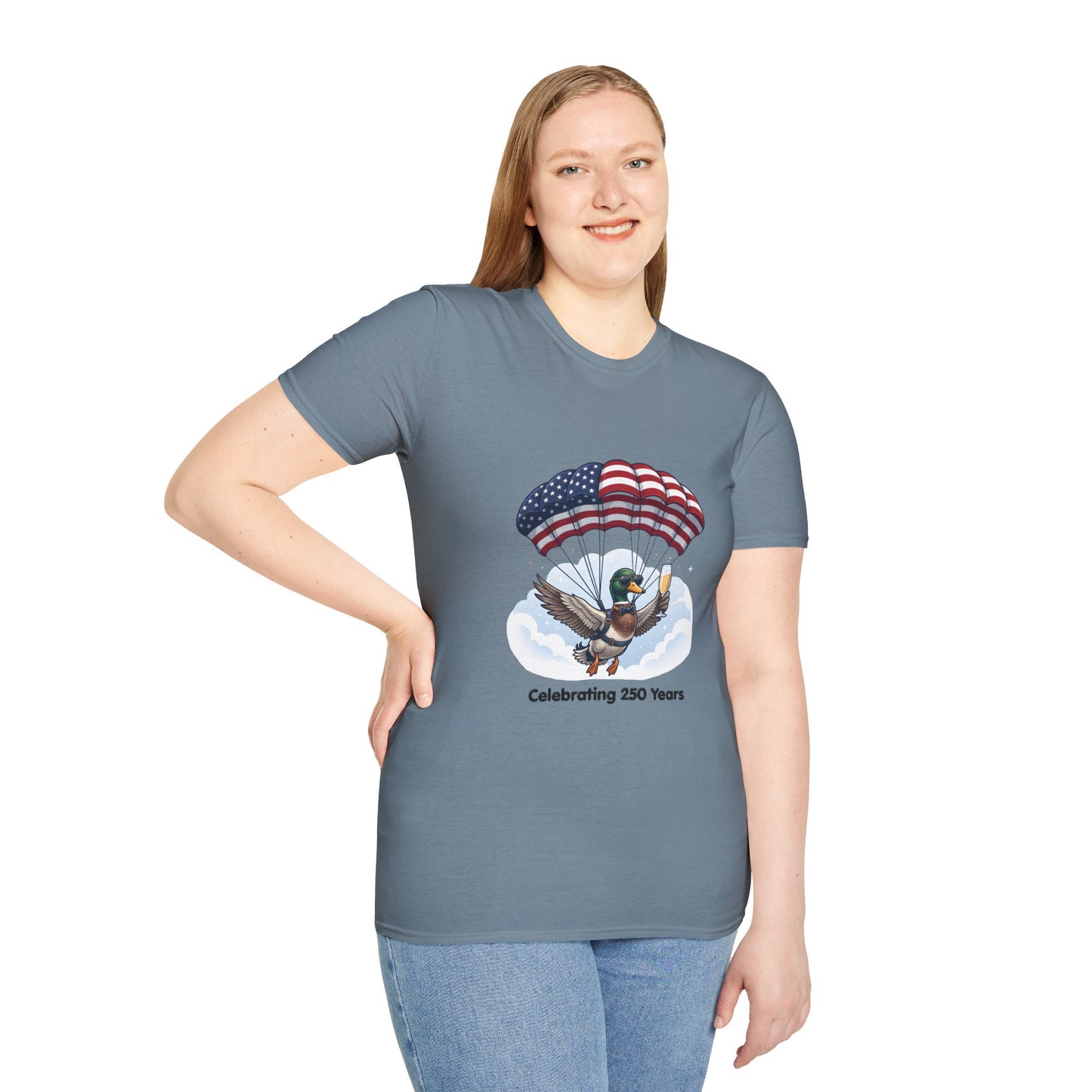 Duck Parachute T-Shirt – Celebrating 250 Years Patriotic Graphic Tee