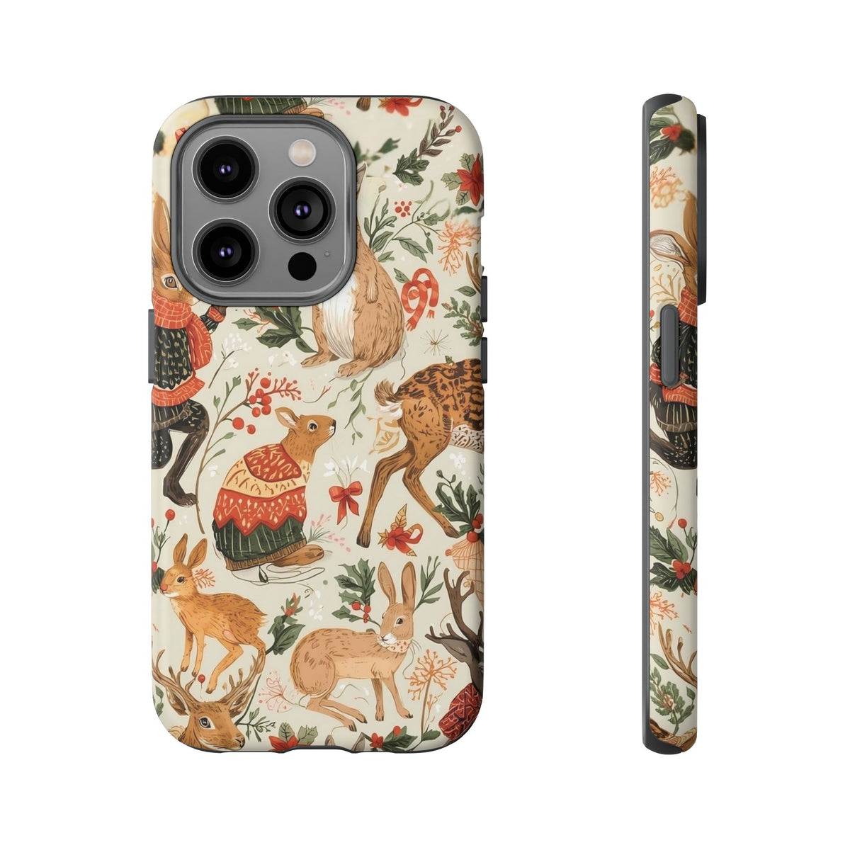 Christmas Phone Case, Animals in Christmas Spirit - Tough and Stylish for Nature Lovers