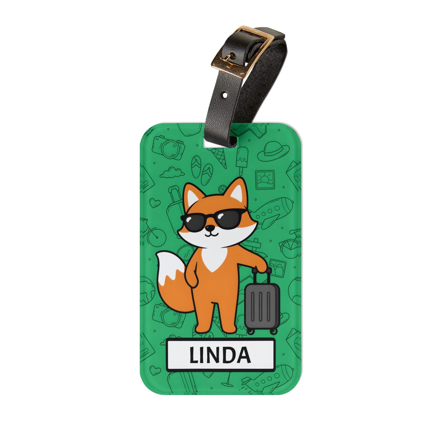 Personalized Fox Luggage Tag — Cute Travel ID Tag with Name