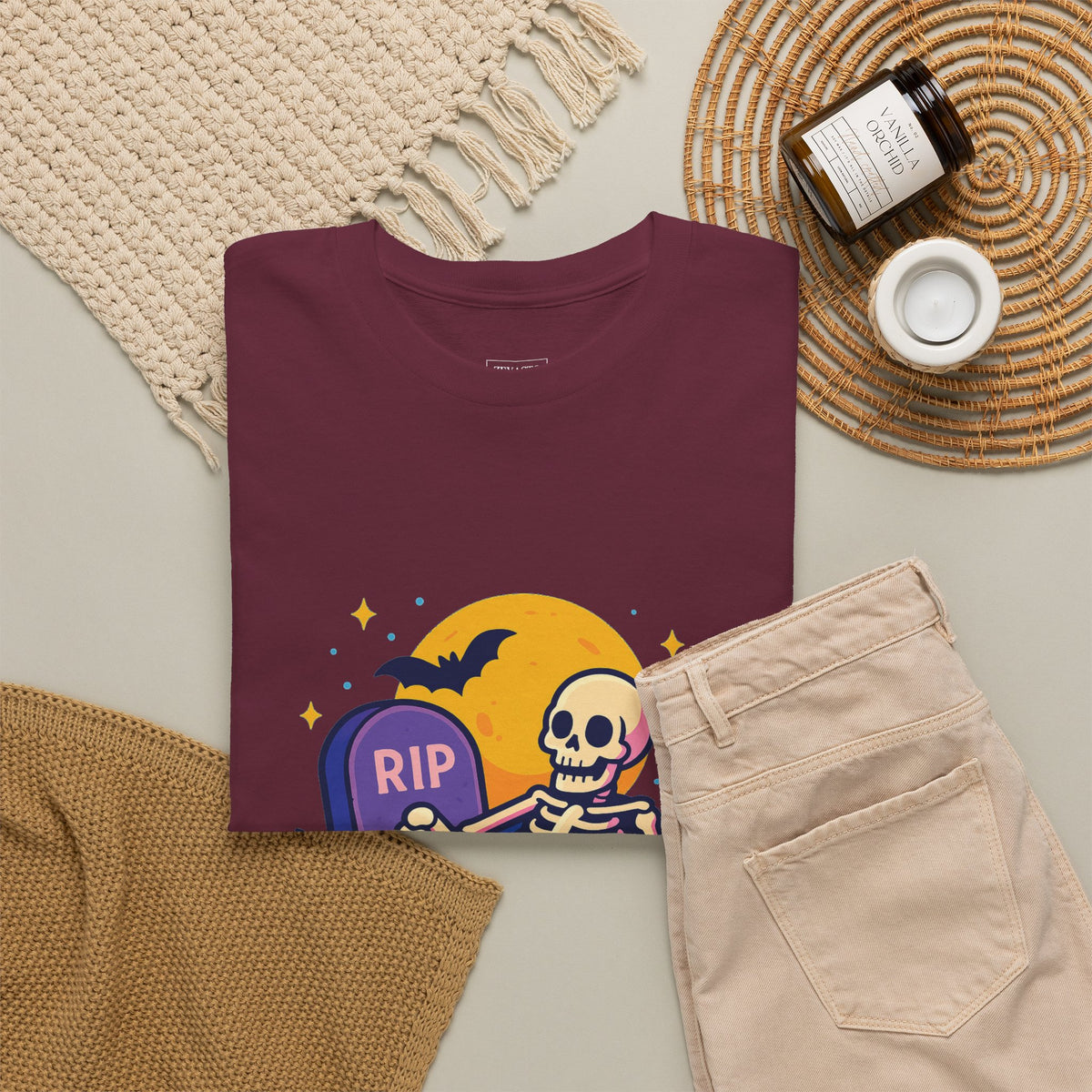 Skeleton Tee - Just Resting My Bones, Unisex Halloween Shirt
