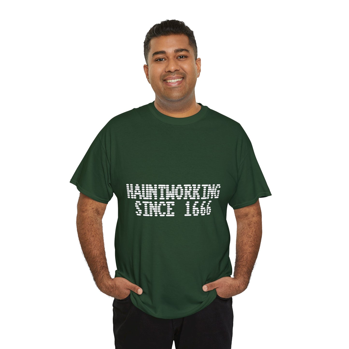 Hauntworking Since 1666-Cotton Tee, Halloween-Themed Tshirt