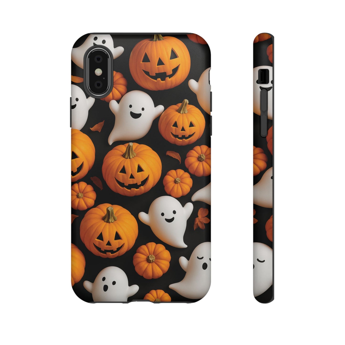 Halloween Phone Case, Spooky Ghosts and Pumpkins Design