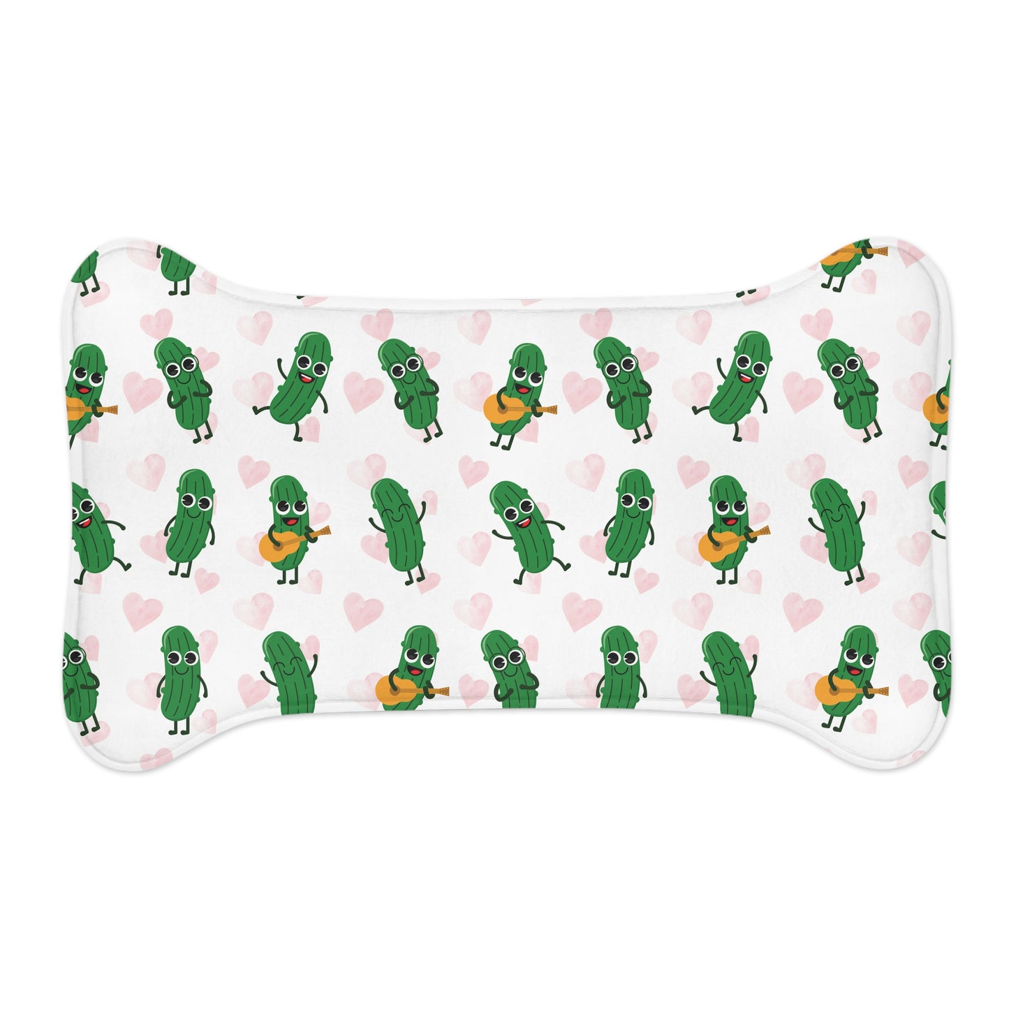 Pickle Pals Pet Feeding Mat — Cute Green Pickle Patterned Bowl Placemat
