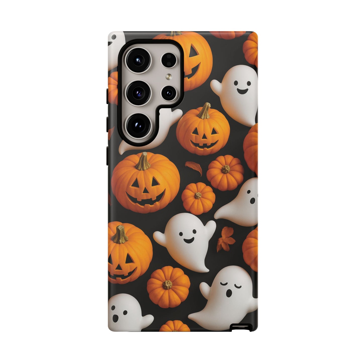 Halloween Phone Case, Spooky Ghosts and Pumpkins Design