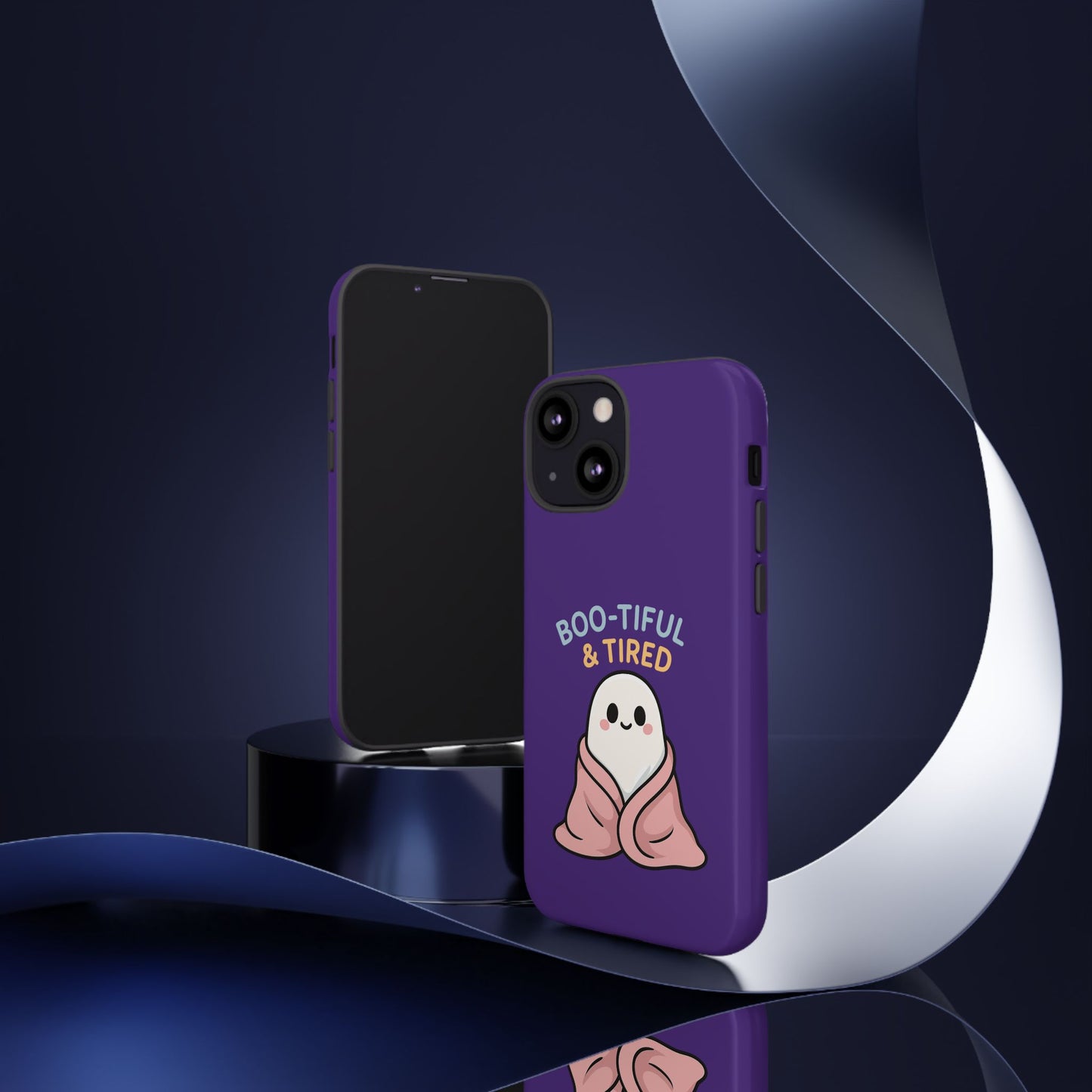Boo-Tiful & Tired Phone Case, Halloween-Themed Design