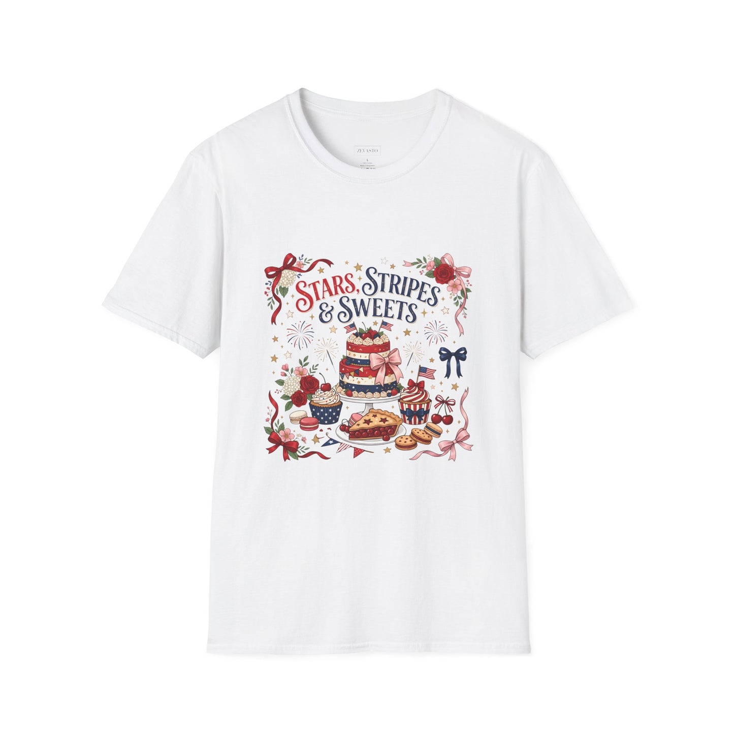 Stars, Stripes & Sweets T-Shirt — Patriotic 4th of July Dessert Graphic Tee