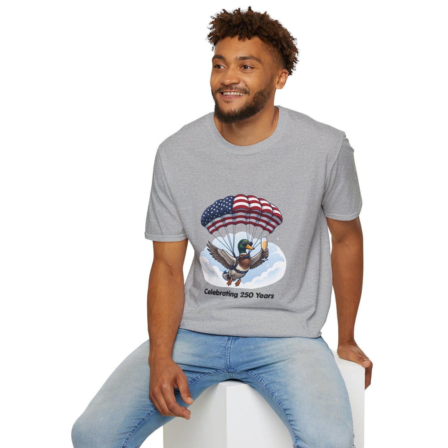 Duck Parachute T-Shirt – Celebrating 250 Years Patriotic Graphic Tee