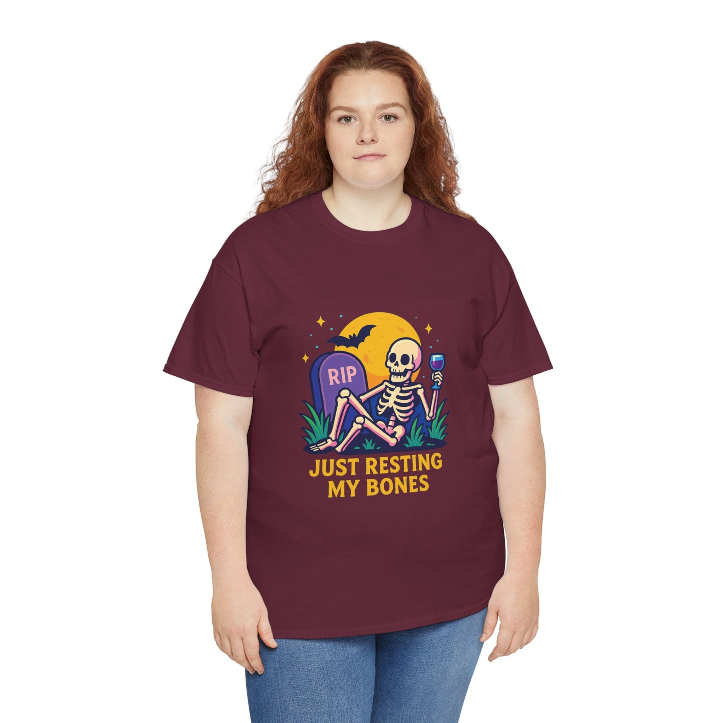 Skeleton Tee - Just Resting My Bones, Unisex Halloween Shirt