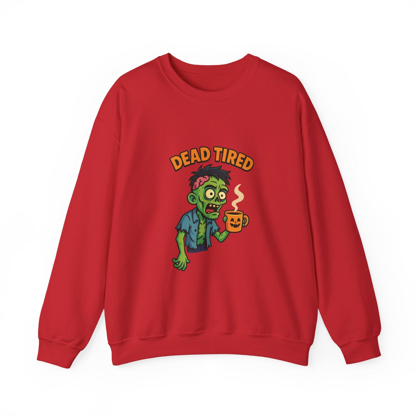 Dead Tired Zombie Sweatshirt, Funny Halloween Crewneck, Spooky Season Apparel