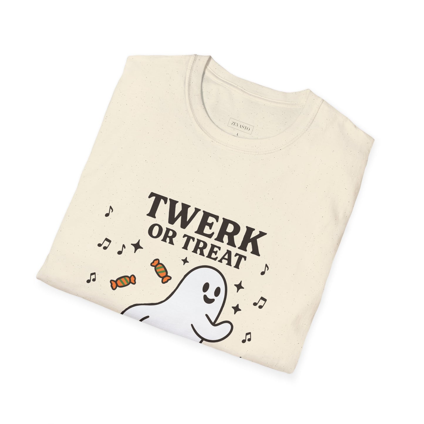 Whimsical Halloween T-Shirt for Adults, Fun Ghost Tee, Twerk or Treat Shirt, Unisex Costume Top, Spooky Celebration Apparel