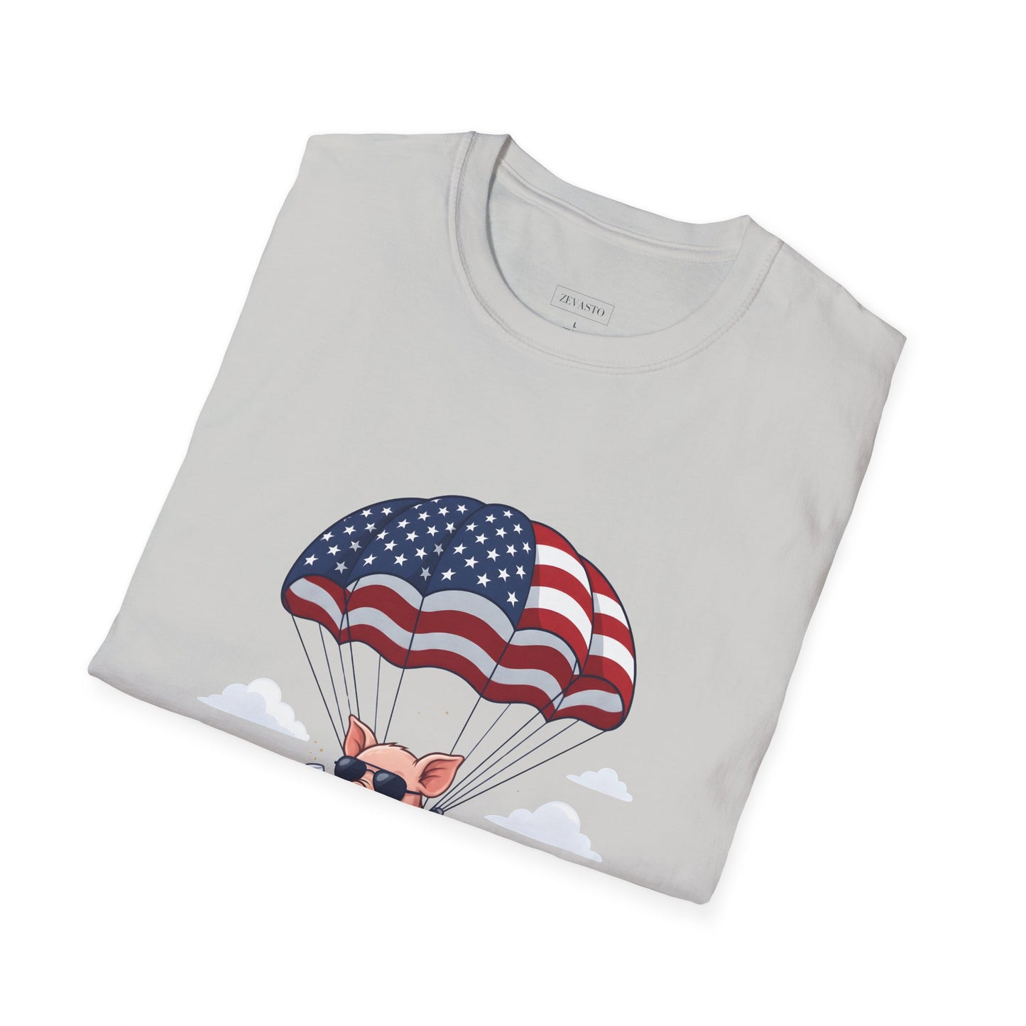 Patriotic Parachuting Piglet T-shirt - “Celebrating 250 Years”