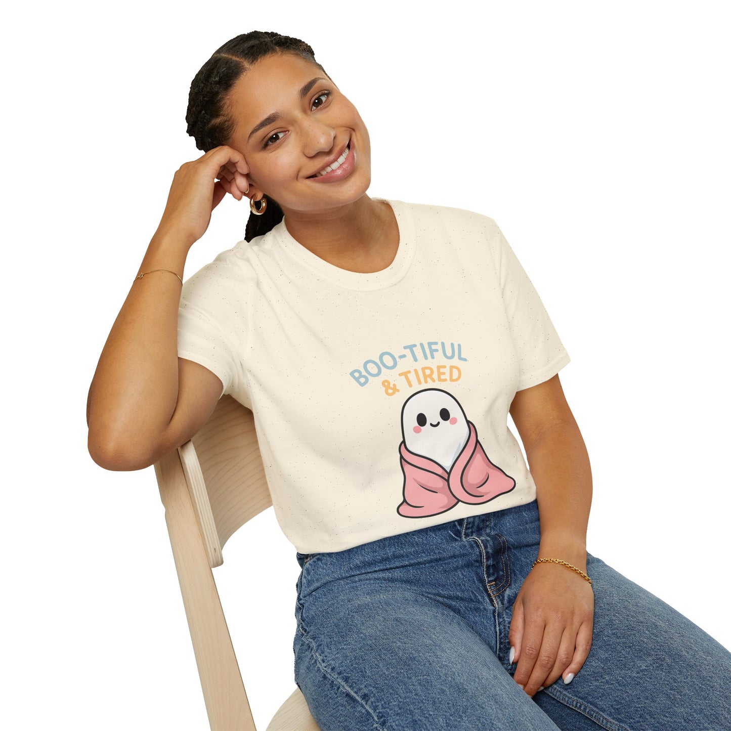 Boo-Tiful & Tired T-Shirt, Halloween-Themed Unisex T-Shirt