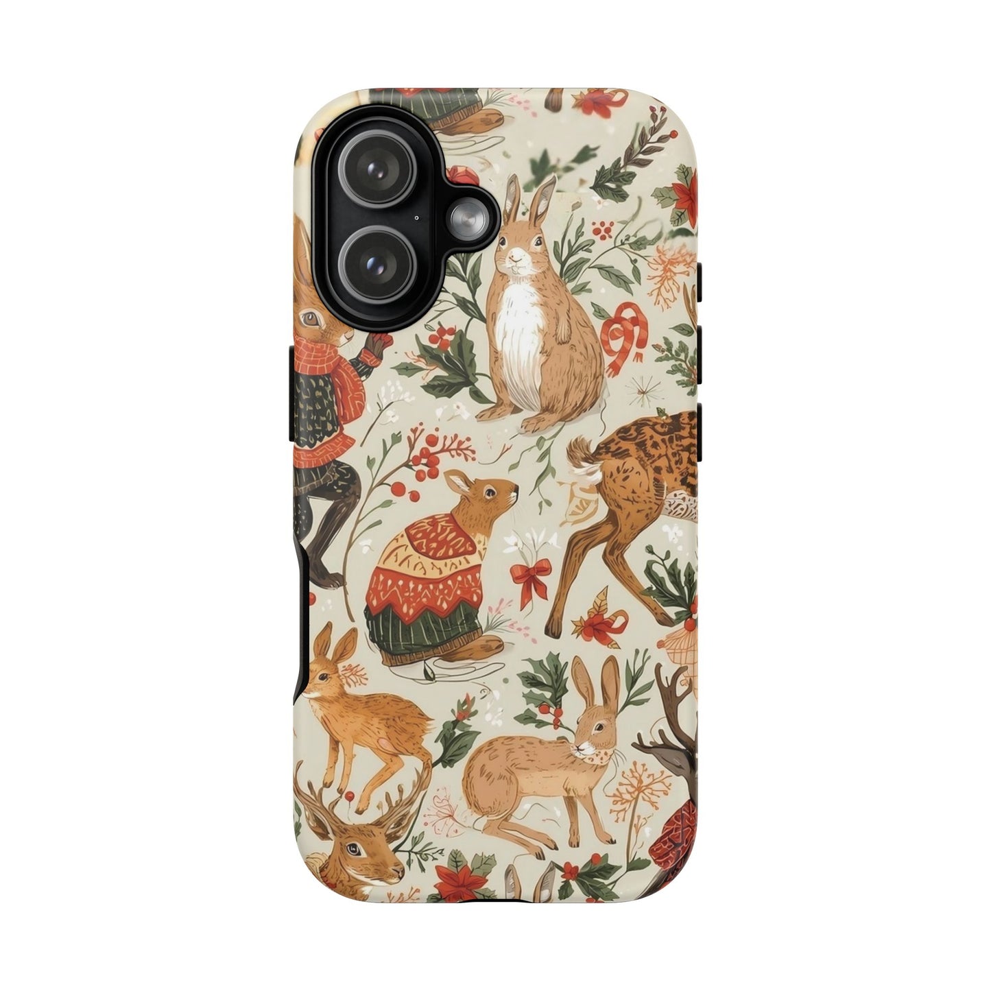 Christmas Phone Case, Animals in Christmas Spirit - Tough and Stylish for Nature Lovers