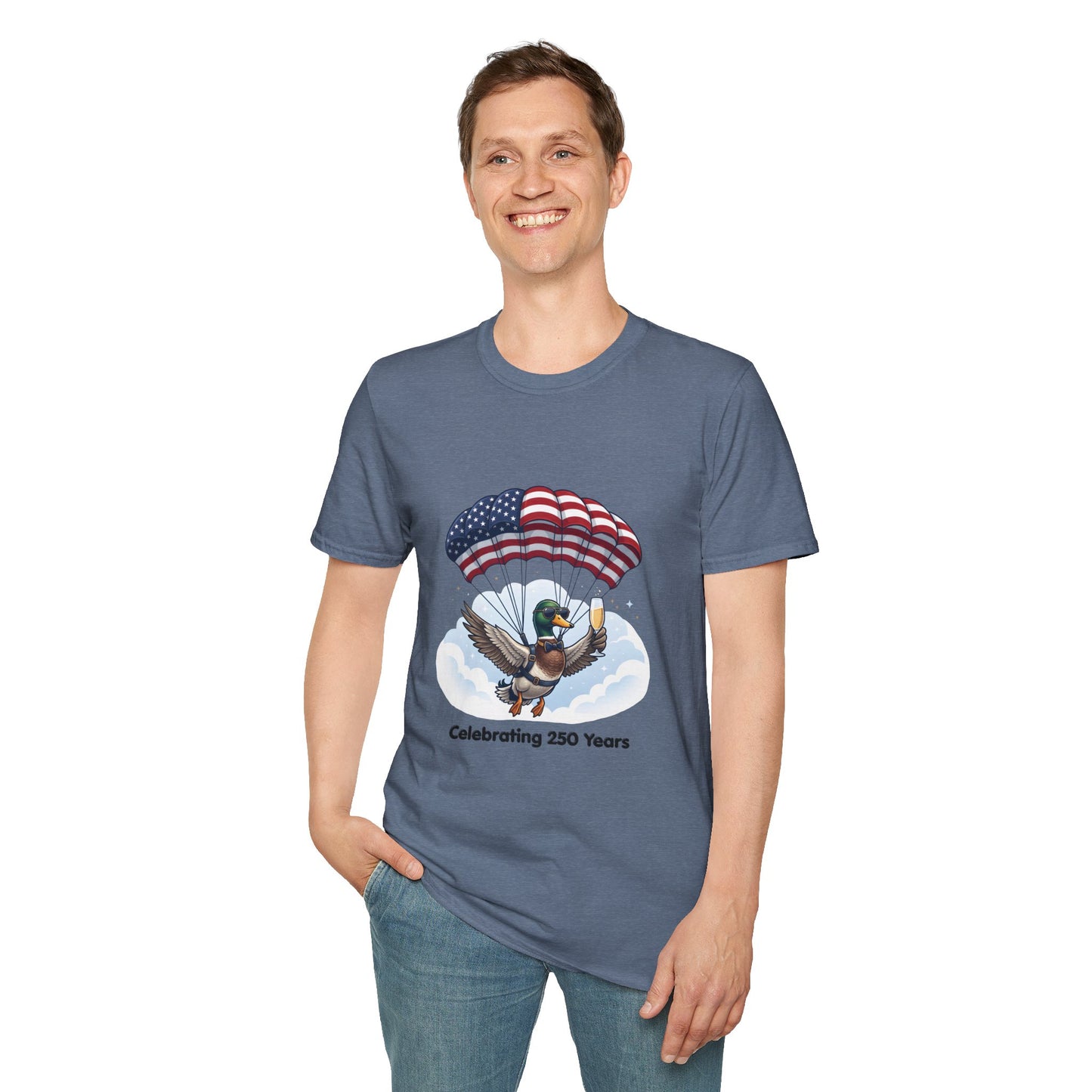 Duck Parachute T-Shirt – Celebrating 250 Years Patriotic Graphic Tee