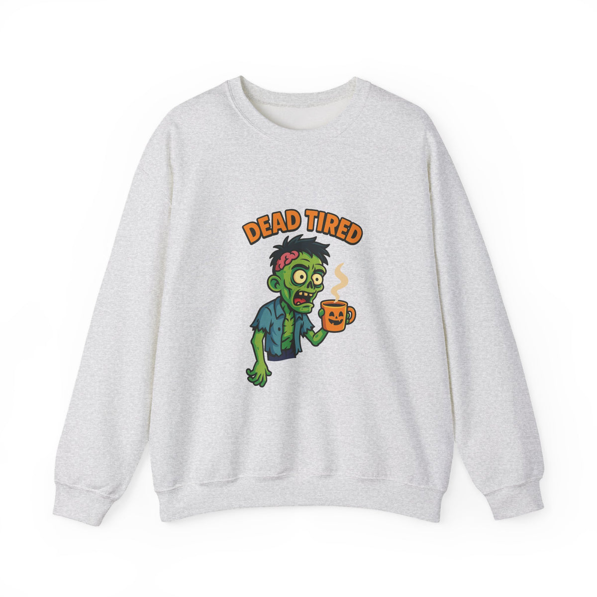 Dead Tired Zombie Sweatshirt, Funny Halloween Crewneck, Spooky Season Apparel