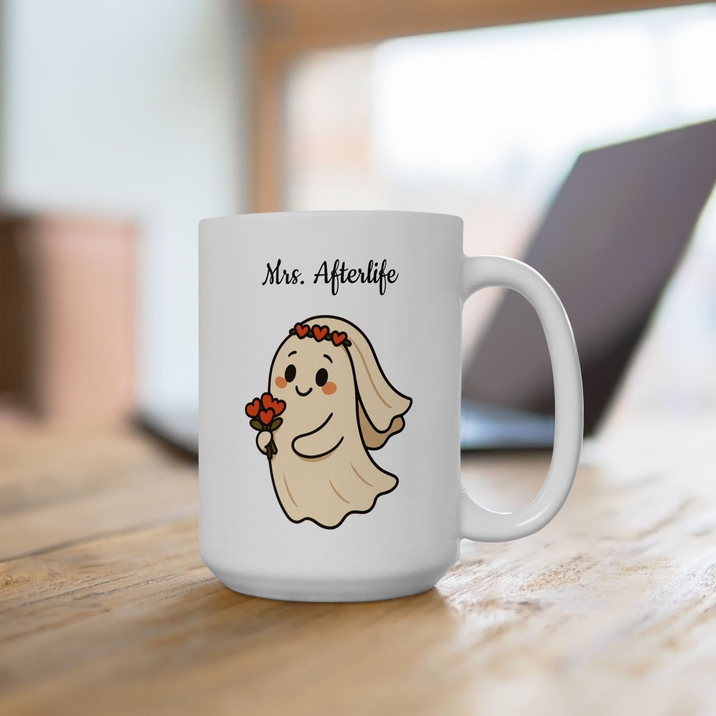 Halloween Ceramic Mug - Mrs. Afterlife, Cute Gift for Couples, Perfect for Coffee Lovers
