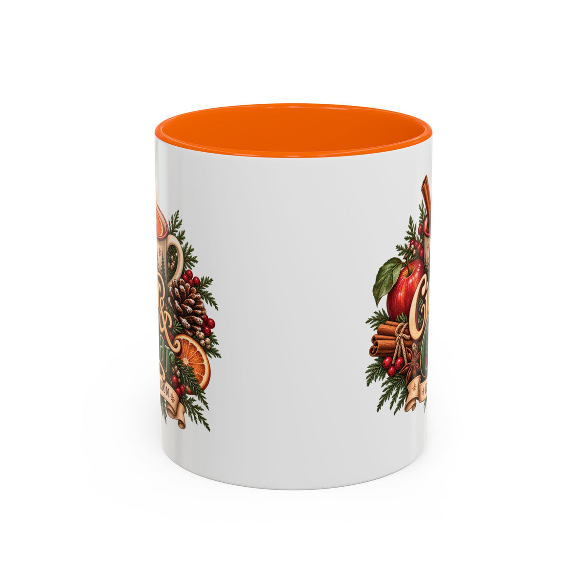 Cider & Cedar Accent Coffee Mug — Cozy Fall Hot Drink Gift (11 oz)