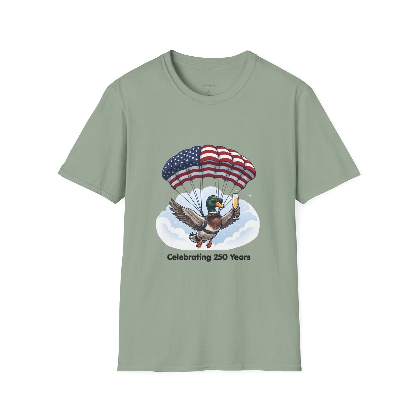 Duck Parachute T-Shirt – Celebrating 250 Years Patriotic Graphic Tee