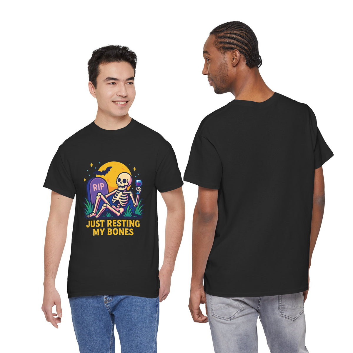 Skeleton Tee - Just Resting My Bones, Unisex Halloween Shirt