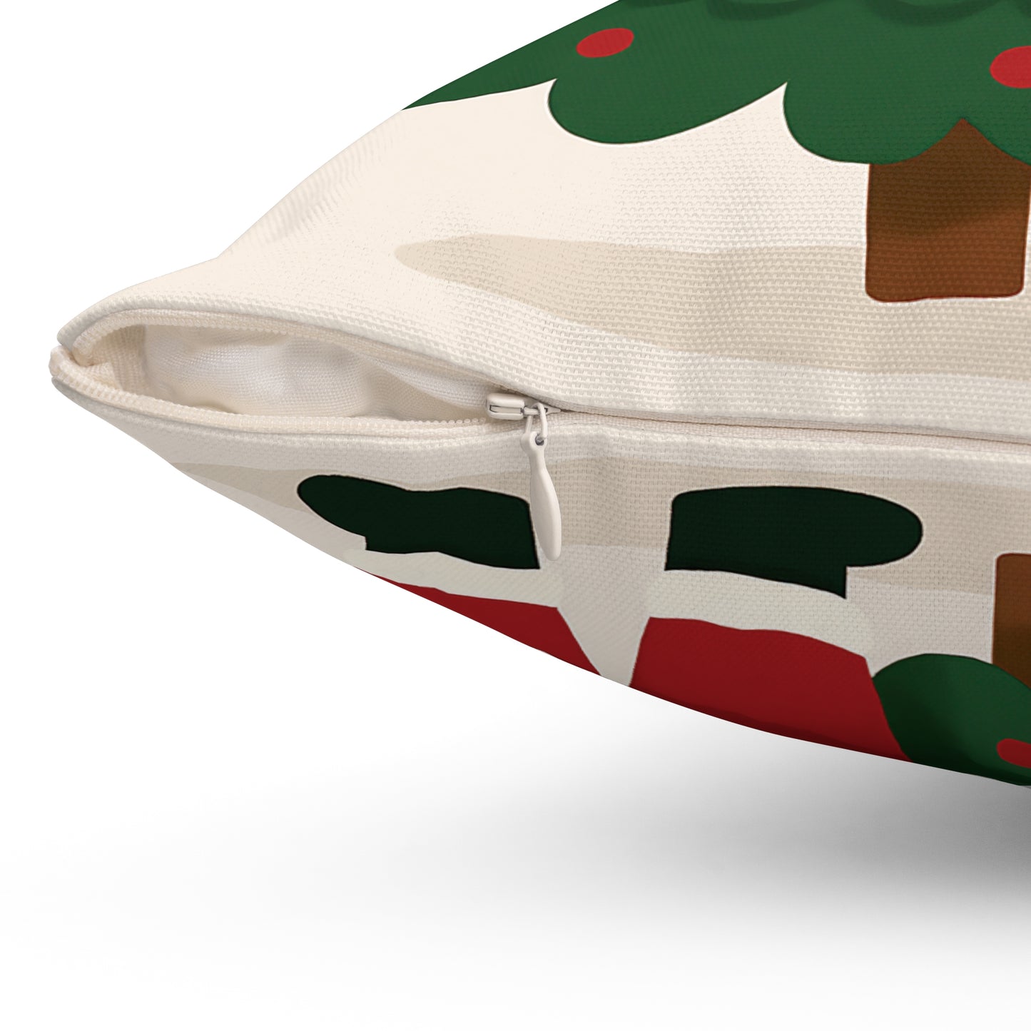Santa & Christmas Tree Throw Pillow – Holiday Decor