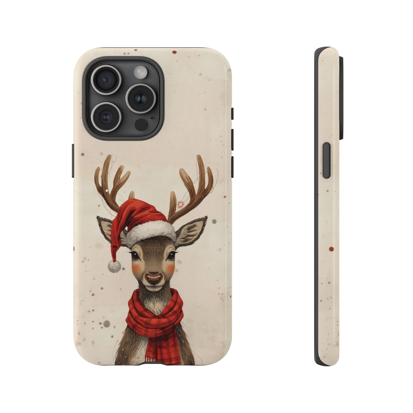 Christmas Reindeer Phone Case, Dual Layer Phone Case for Iphone 17, 16, 15, 14, 13, 12, 11
