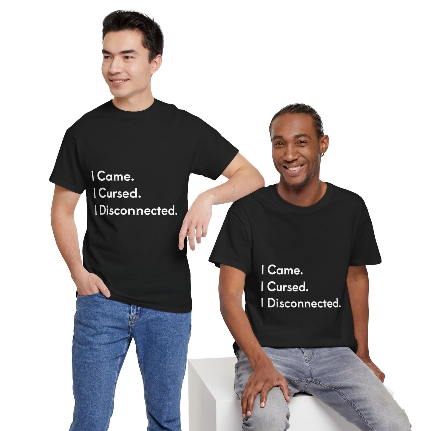 I Came I Cursed I Disconnected Unisex Heavy Cotton Tee, Funny Halloween T-Shirt