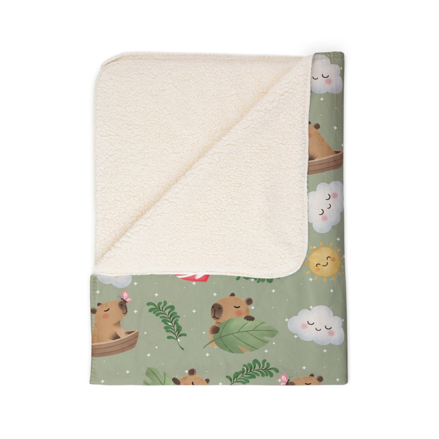 Cute Woodland Animals Sherpa Blanket – Cozy Fleece Throw