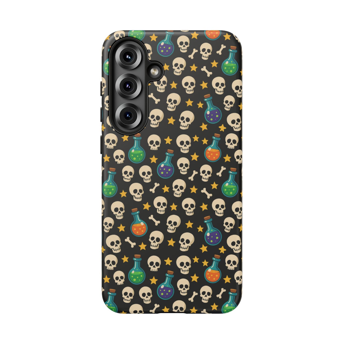 Skull & Potion Phone Case, Trendy Cell Phone Cover, Halloween Gift, Gothic Phone Accessory, Spooky Style Case, Tough Cases