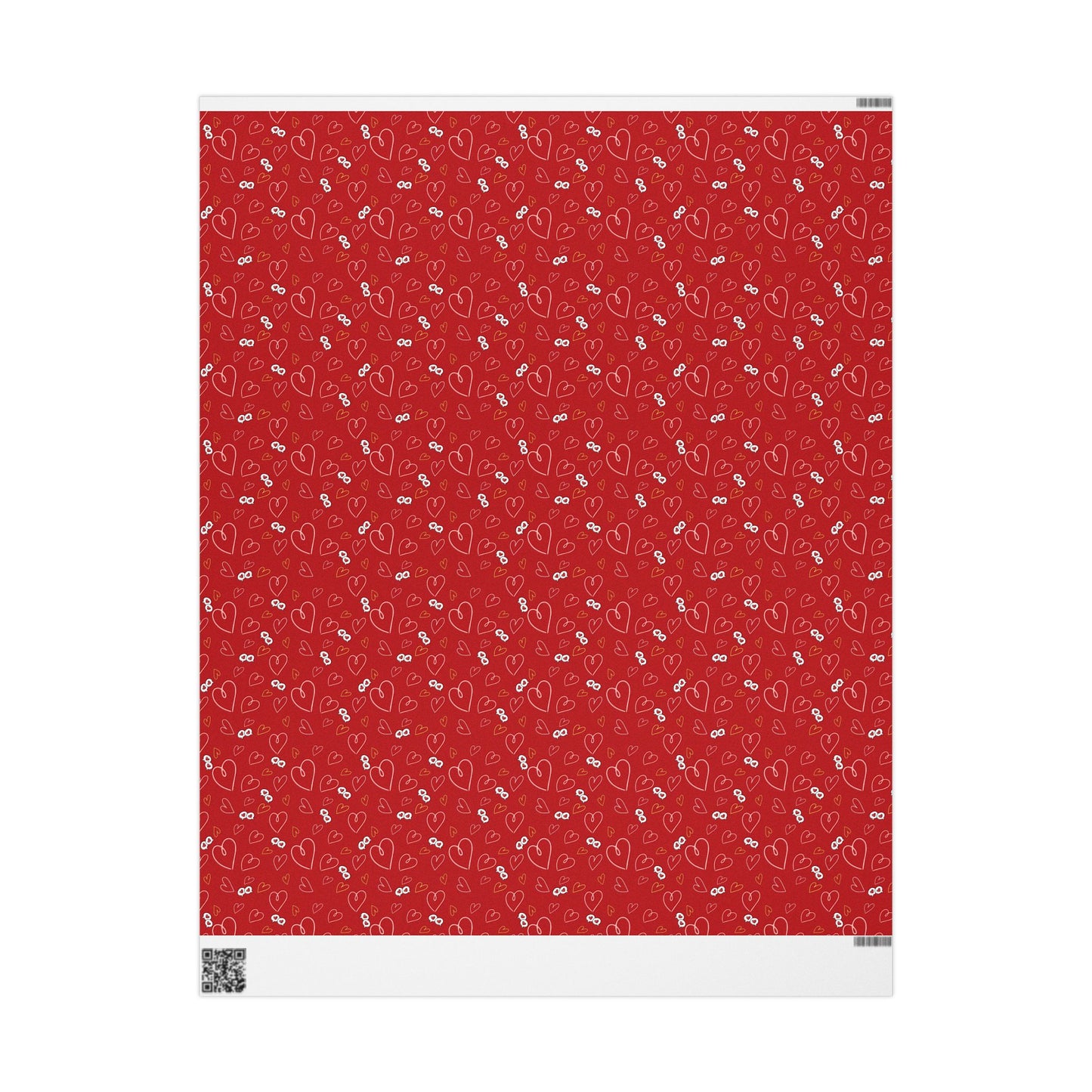 Red Heart Pattern Wrapping Paper — Romantic Gift Wrap for Valentine’s Day & Anniversaries