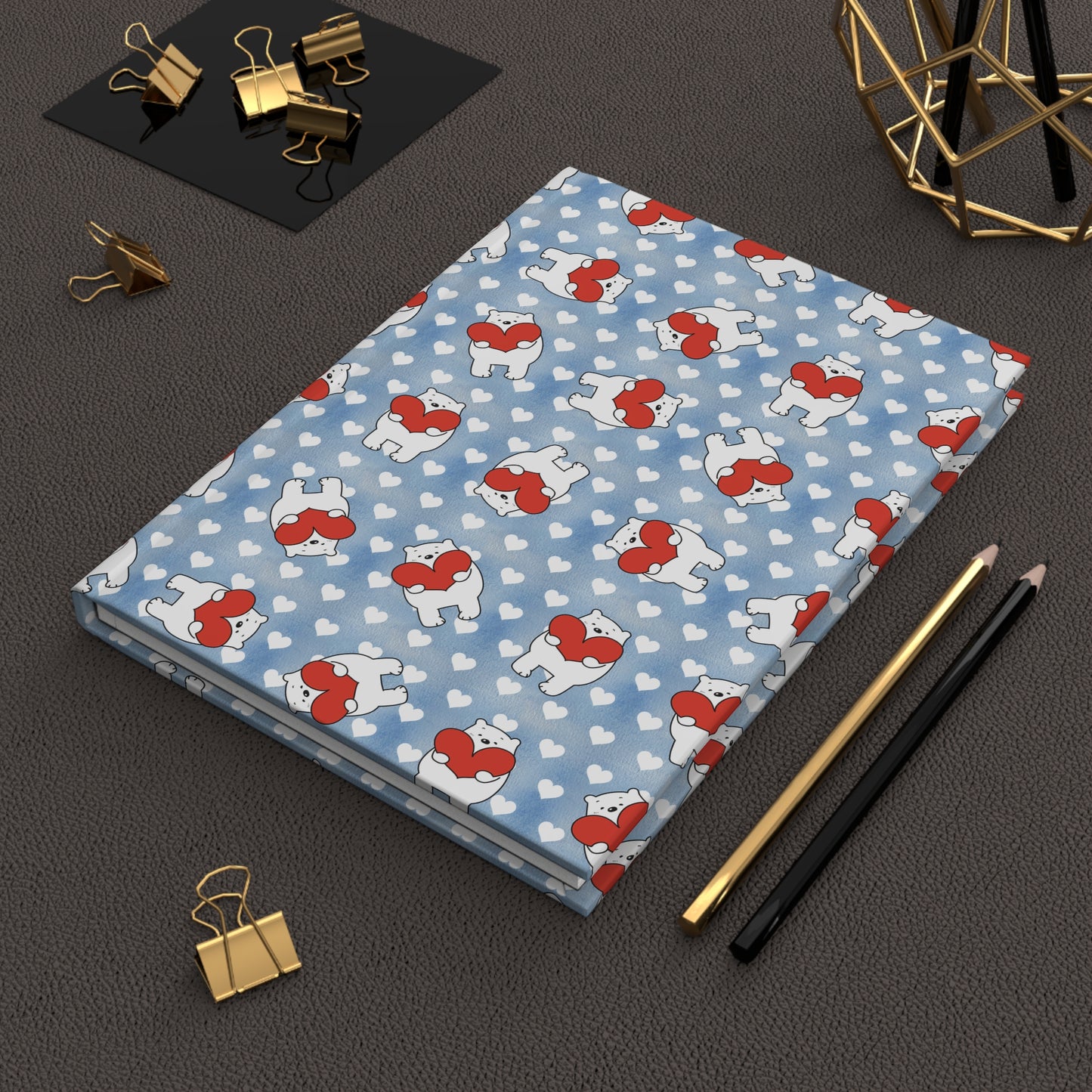 Cute Lovely Bear Hardcover Journal — Valentine’s Day Notebook for Notes & Gifts