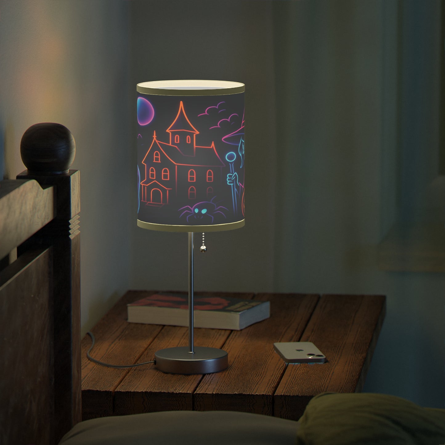 Halloween Themed Table Lamp, Ghosts & Pumpkins Design