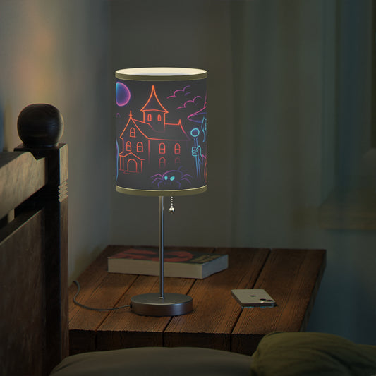Halloween Themed Table Lamp, Ghosts & Pumpkins Design