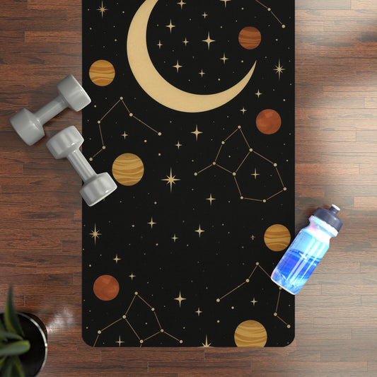 Celestial Rubber Yoga Mat - Starry Night Design, Meditation Mat