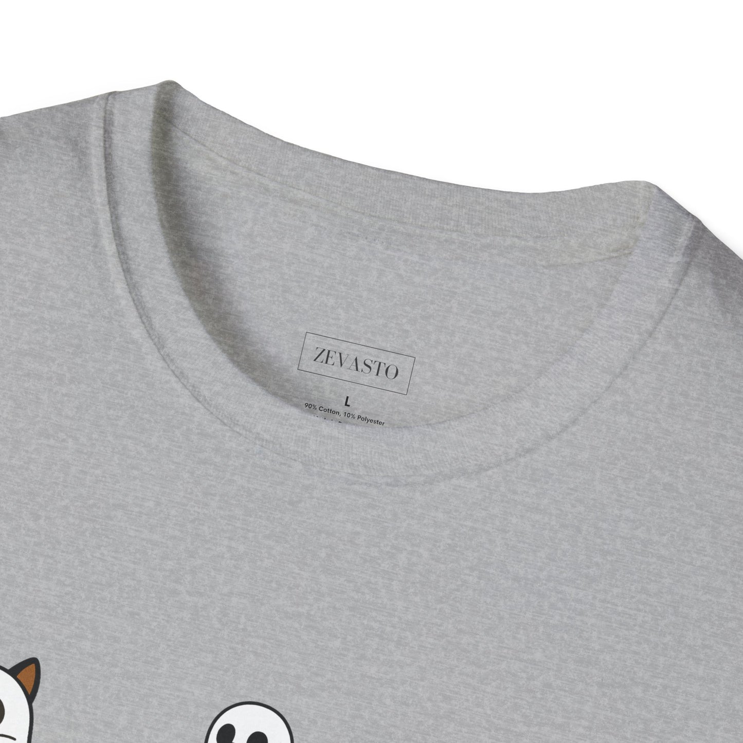 Cute Ghost Cartoon Unisex T-Shirt, Halloween Tee, Pet Lover Gift, Whimsical Shirt, Fun Casual Wear