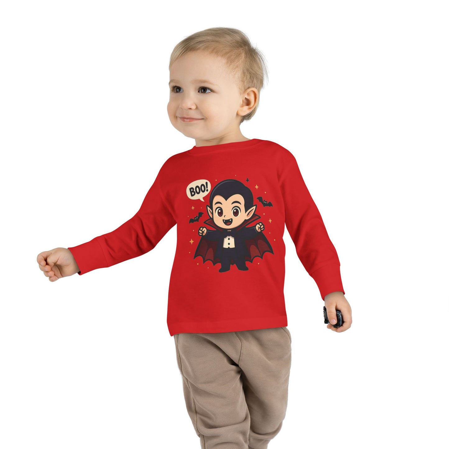 Toddler Halloween Vampire Tee, Cute Boo Halloween Shirt, Kids Long Sleeve Top, Halloween Costume, Toddler Apparel