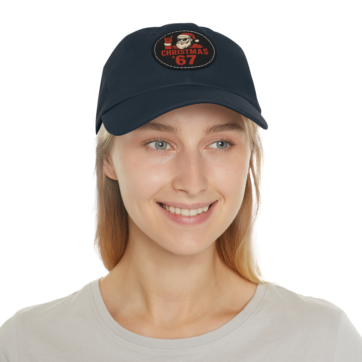 Christmas '67 Hat — Retro Santa Leather Patch Cap