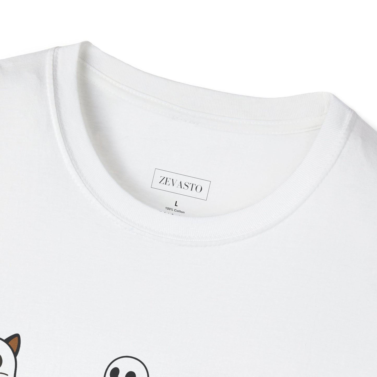 Cute Ghost Cartoon Unisex T-Shirt, Halloween Tee, Pet Lover Gift, Whimsical Shirt, Fun Casual Wear