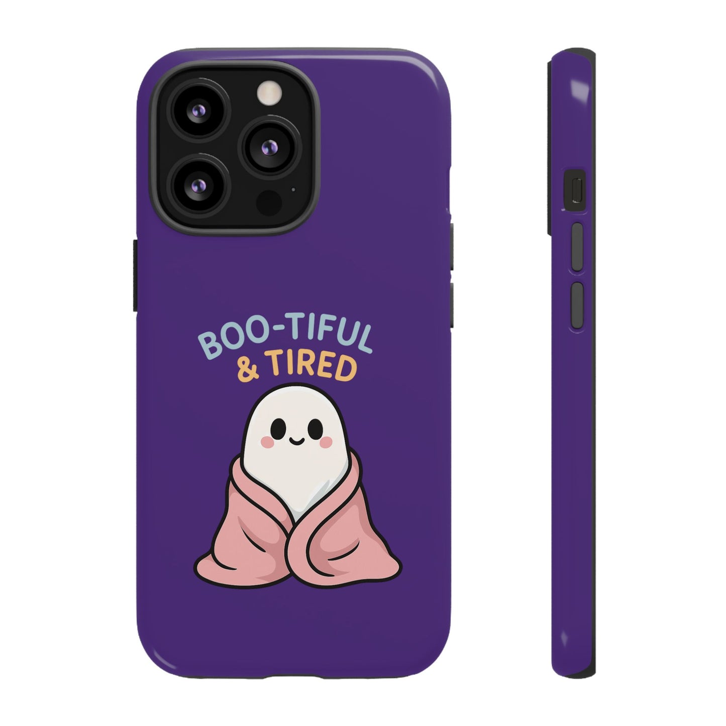 Boo-Tiful & Tired Phone Case, Halloween-Themed Design