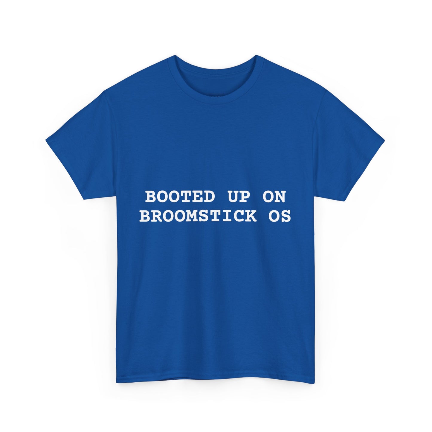 Broomstick OS Tee, Funny Graphic Tee for Tech Lovers, Unisex Cotton T-Shirt