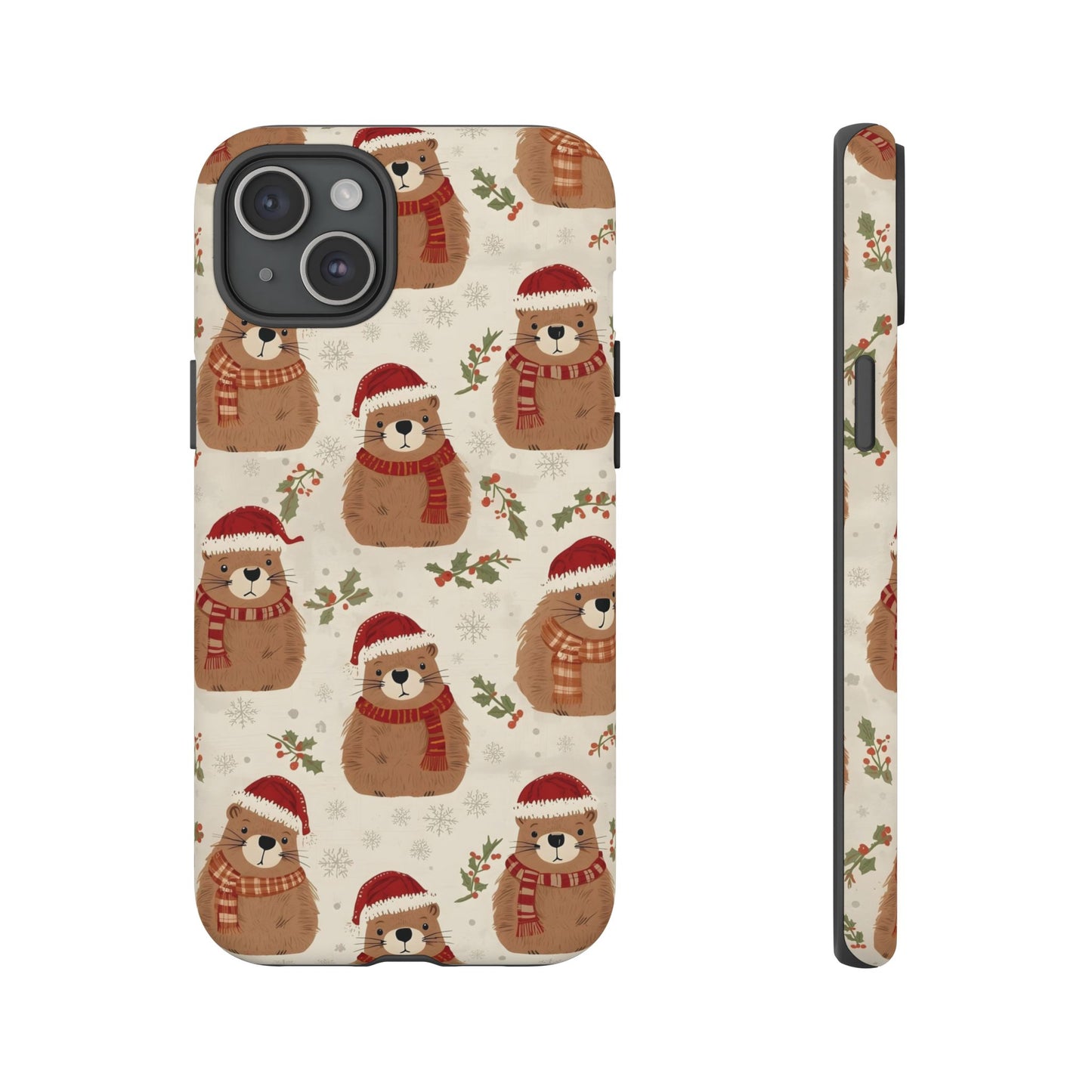 Christmas Phone Case, Cute Capybara Phone Case for Iphone 17, 16, 15, 14, 13, 12, 11 & Samsung